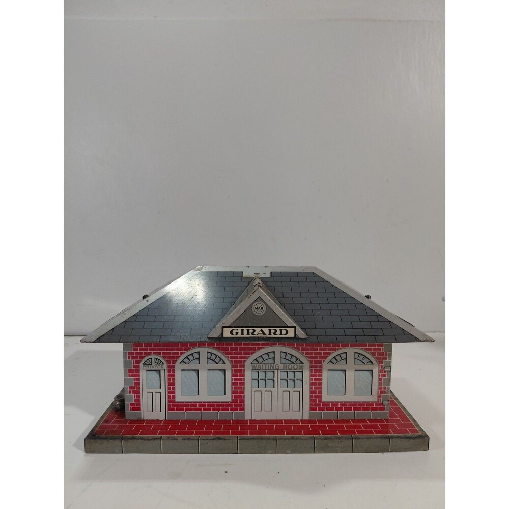 Marx Electric Train Pressed Metal O Gauge Model Railroad Girard Whistle Station